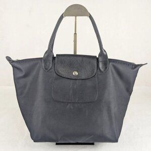 Longchamp Le Pliage Tote BLack Bag Medium Nylon Shoulder Purse Handbag Authentic